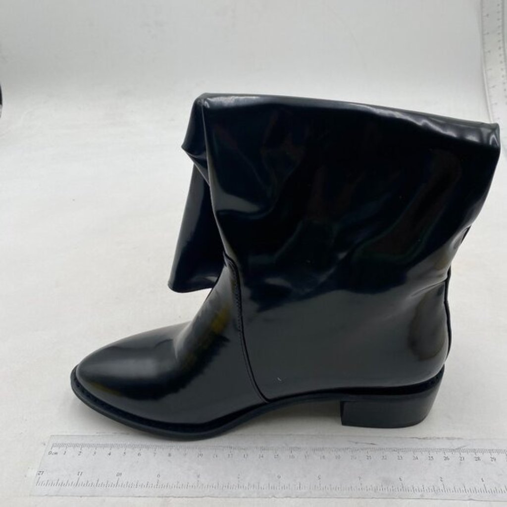 Womens Knee High Boots Tall Boots,Block Chunky Heel Almond Round Toe Black Shoes